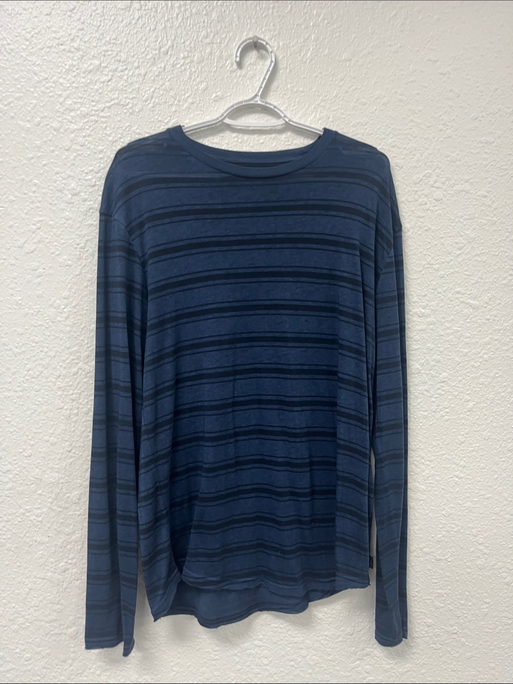 Lucky Brand Blue Long Sleeve Tee with Tonal Stripes
#1045